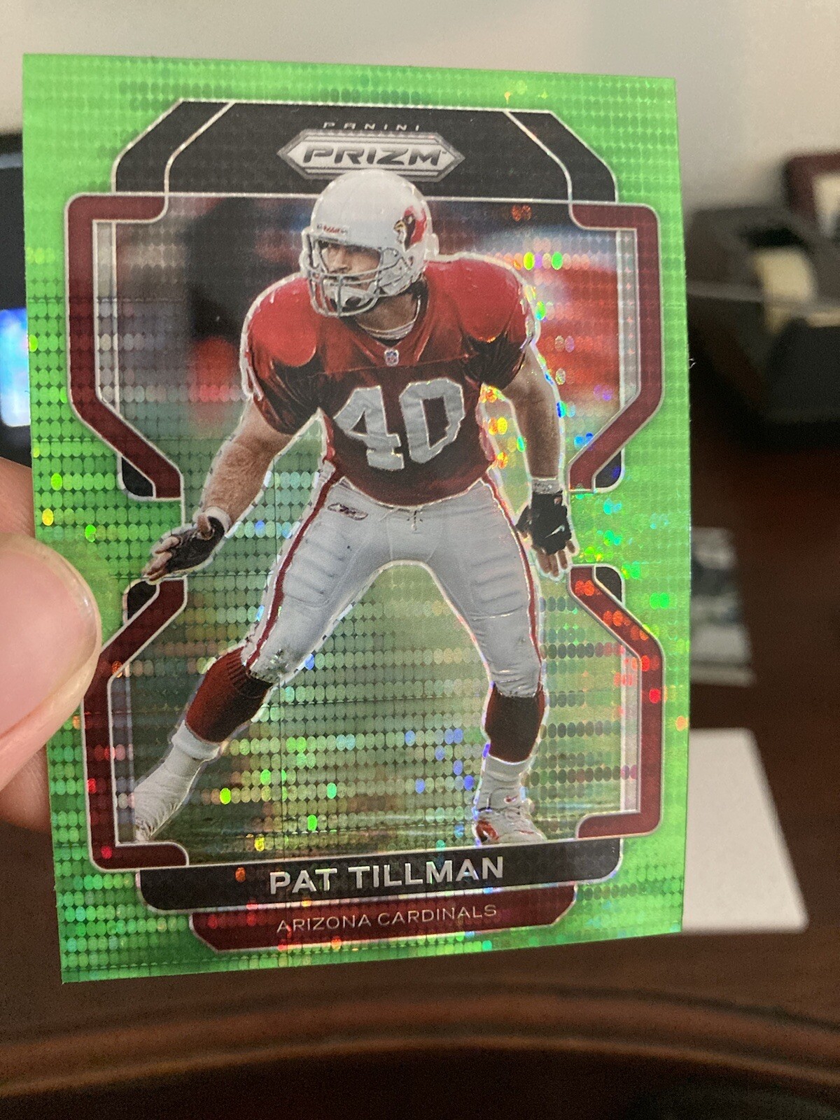 2021 Panini Prizm - Neon Green Pulsar Prizm #83 Pat Tillman