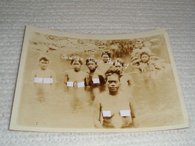 Samoan Girls Bathing Topless Samoa Island Natives Antique 1920s