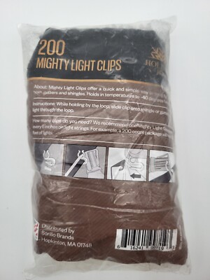 200 Mighty Light Clips Quick & Easy Installation of Christmas Lights on Shingles