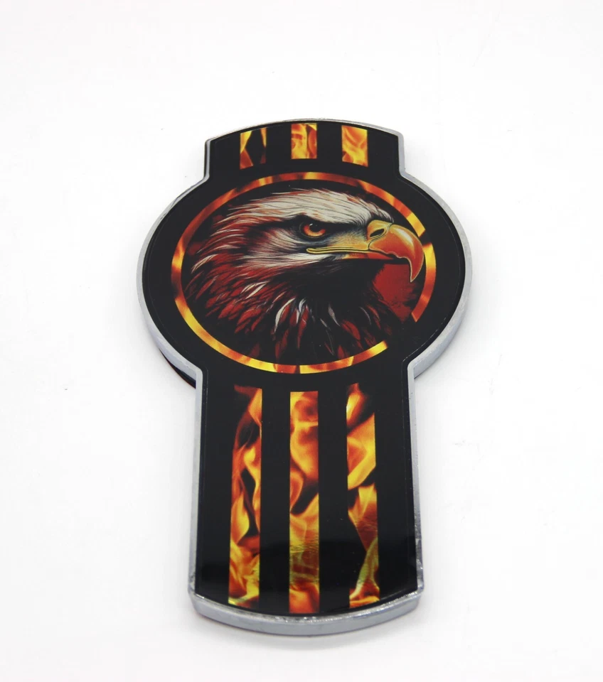 Emblema logotipo grade capuz insetos Kenworth American Bald Eagle Flames 8" - Imagem 3 de 4