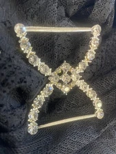 Buckle Slider Rhinestone 1.5” Unique 2”height By 2.25”
