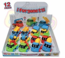x Espositore Set 12 Pezzi I Furgonetti Camioncini 8x8cm Giocattolo sar