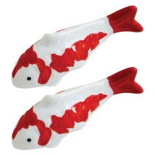 2Pcs Aquarium Floating Fish Tank Fish Figurine Ceramic Statue Ornament Decor