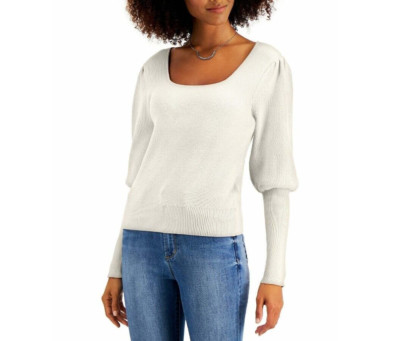 Willow Drive Womens XL Whisper White Puff Sleeve Sweater NWT K80