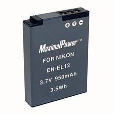 Replacement Battery For NIKON EN-EL12 ENEL12 Coolpix S1200PJ AW100 S8200 S6200