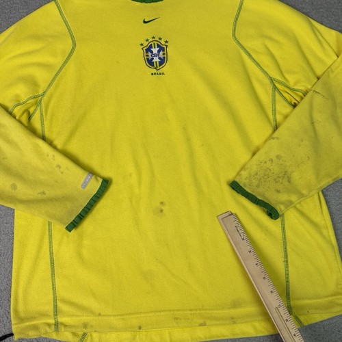 Vintage Nike Brasilien Pullover Herren Large gelb Fußball Futbol Center Swoosh Y2K L - Bild 9 von 14