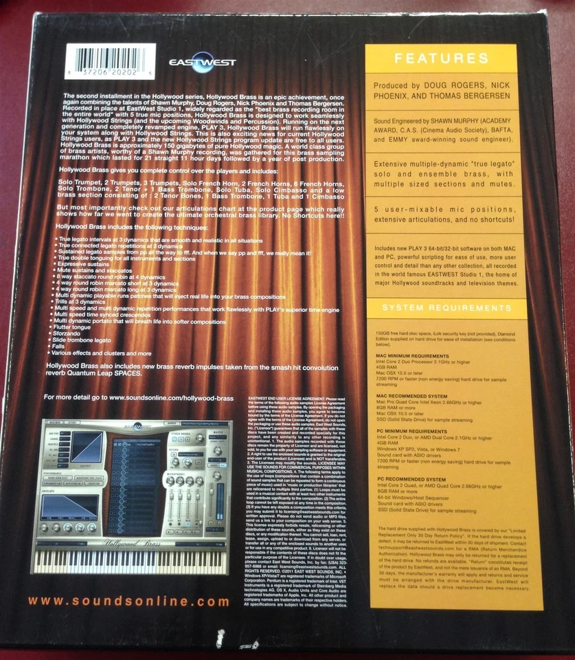 Software PC EastWest Quantum Leap EWC-202WIN Hollywood BRASS Diamond Edition - Image 2 of 3