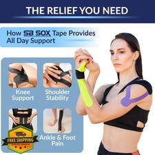 SB SOX Original Cotton Kinesiology Tape Roll Latex Free Athletic Waterproof 16ft 4.10 per gallon