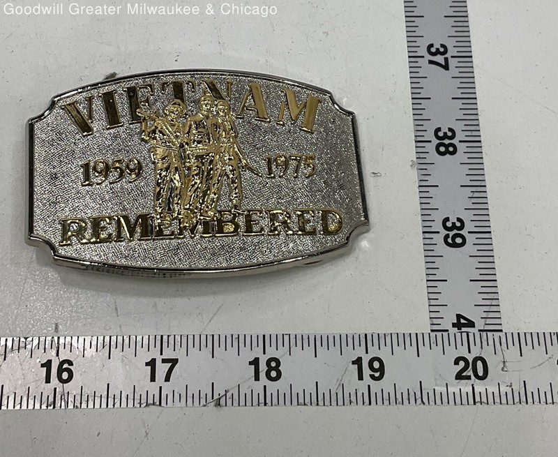 Great American Buckle Co Silver Gold Solid Vietnam Remembered 1989