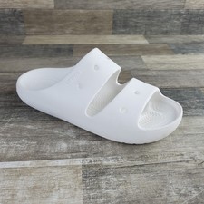 Crocs Classic Mens Flat Sandals Sz 8 White Rubber Comfort Slip On Open Toe