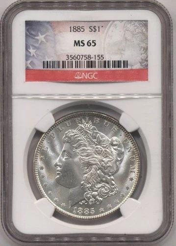 1885 Morgan Silver Dollar NGC Graded MS65