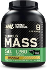 Optimum Nutrition Serious Mass Weight Gainer Protein Powder Banana Flavor. 6lb. 6.50 per gallon