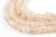 Rose Recycled Glass Beads 7mm Ghana African Sea Glass Pink Round Large Hole