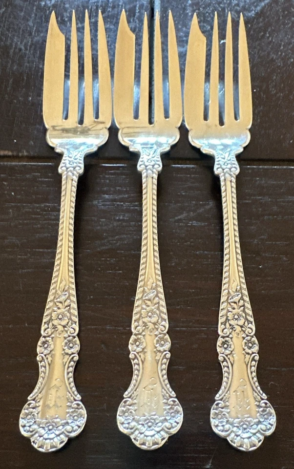 Tenedores individuales para ensaladas Gorham Cambridge de plata de ley 3 en total Foto 2 de 4