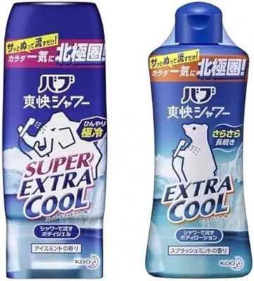 Kao Bath and Body Shower GEL+Lotion extra cool From Japan for summer skin 460ml