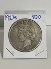 1927-S Peace Silver Dollar Key Date, RARE low mintage of 866,000