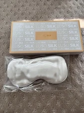LUSSO 21mm 100% Pure Mulberry Silk Sleep Mask - White