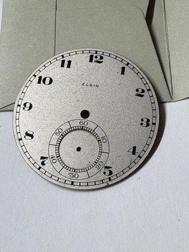 ELGIN 12 SIZE SILVER METAL DIAL 40 MM DIAMETER --BB-1995
