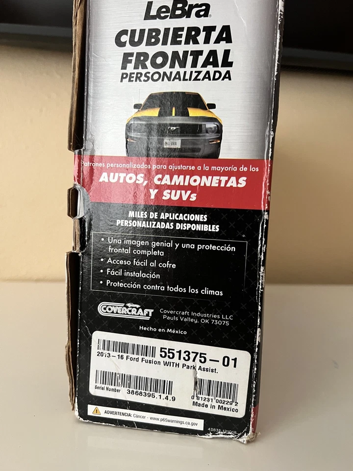 Sujetador máscara frontal Lebra Ford Fusion 2013-2016 con asistencia de estacionamiento NUEVO CAJA ABIERTA Foto 4 de 4