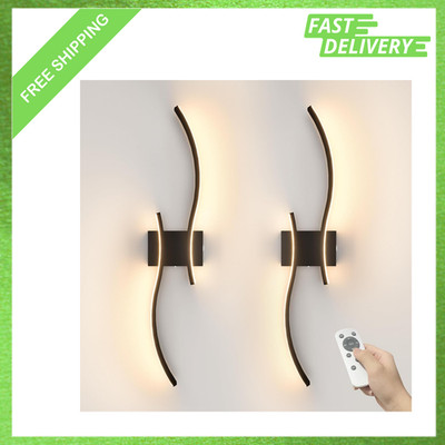 Battery Operated Wall Sconces Set of Two 27.6 Inch Dimmable Wireless Lights with