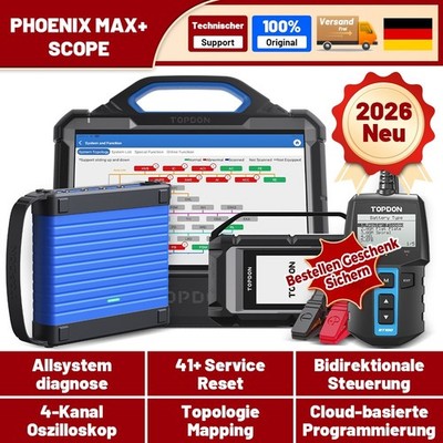 2026 TOPDON Phoenix Max + Scope Diagnosegerät Online Programmierung Codierung