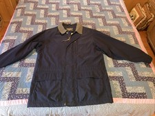 Cappotto Eddie Bauer uomo M blu navy pelle di talpa trapuntato foderato lavoro