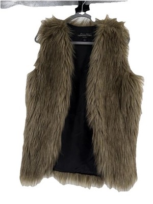 Donna Salyers' Fabulous Furs Ladies Brown Faux Fox Fur Vest Size Small