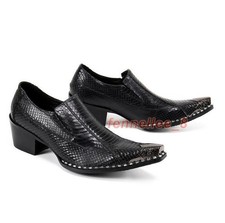 Mens Leather Business Pointy Toe Oxfords Faux Crocodile Pattern Shoes Casual