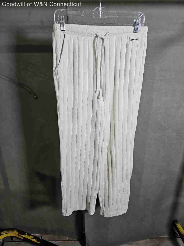 La Vie en Rose Women's Grey Ribbed Knit Lounge Sweatpants Drawstring Sz S