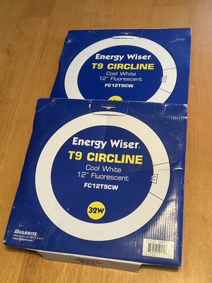 Lot of 2 - NEW Bulbrite 12'' Circline Fluorescent Bulb 32W T9, 4-Pin , Cool White