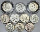 Lot of 10 1955-P Franklin Half Dollars BU Details