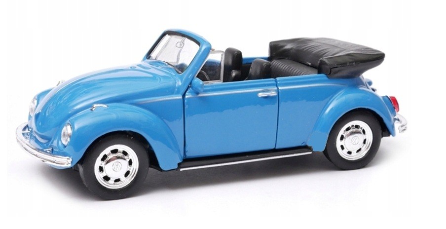 Welly Volkswagen Beetle Convertible Blue 1:34 1:39 Scales 4.5 Inch Diecast Car