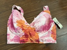 Tommy Bahama Bikini Top Photographic Floral Cropped Underwire Size 36D BNWT
