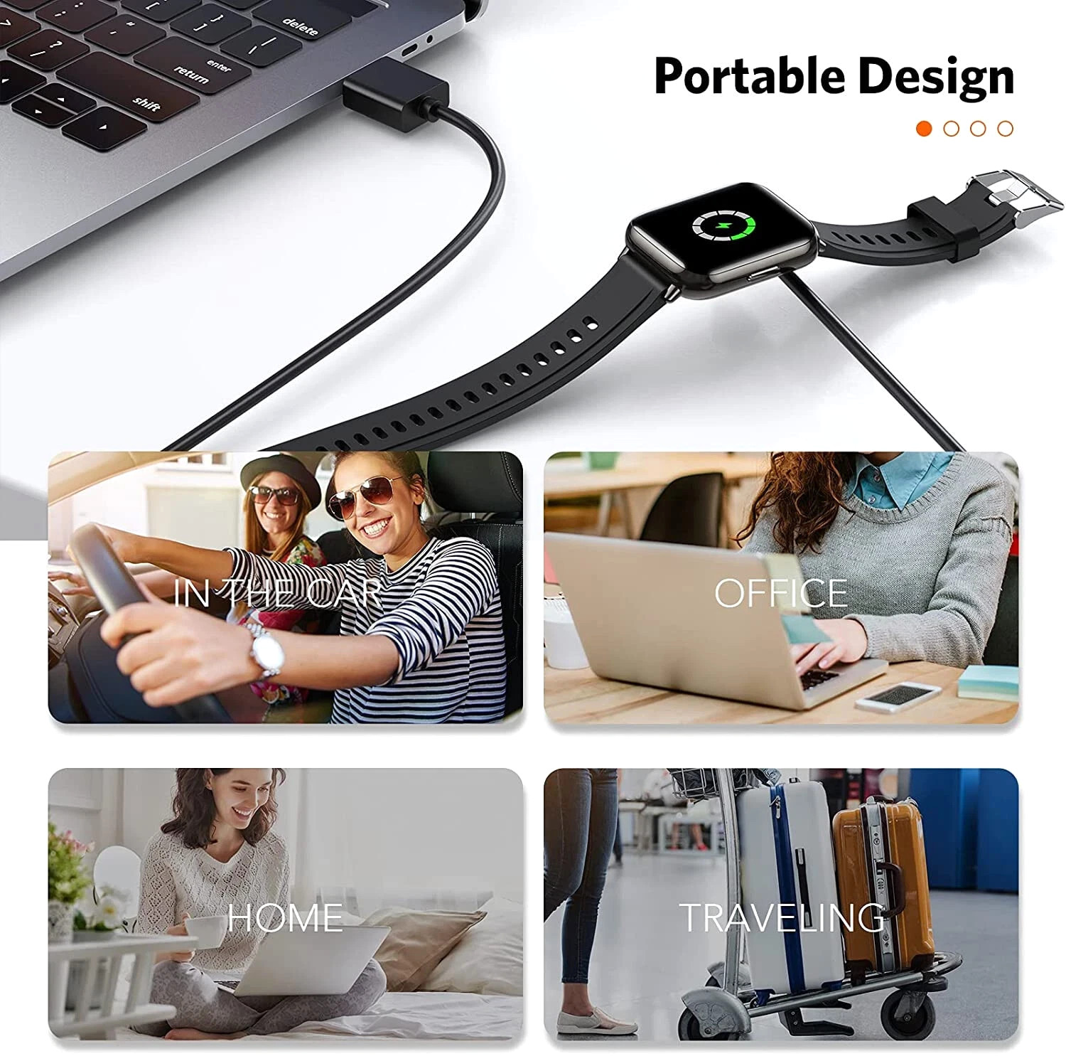 2-Pin Universal USB Data Charging Cable Magnetic Charger For Smart Watch 2.84mm