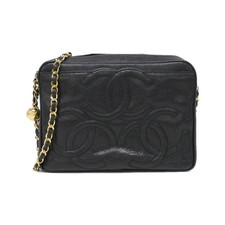 Chanel Caviar Skin Shoulder Bag Women Black One Size 671700