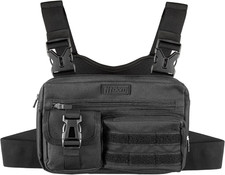 Running Chest Pack for Men, Tactical Sports Utility Bag with Pockets