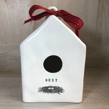 Rae Dunn Magenta Exclusive "Nest Birdhouse" w/Bow Early Magenta Stamped M RARE!