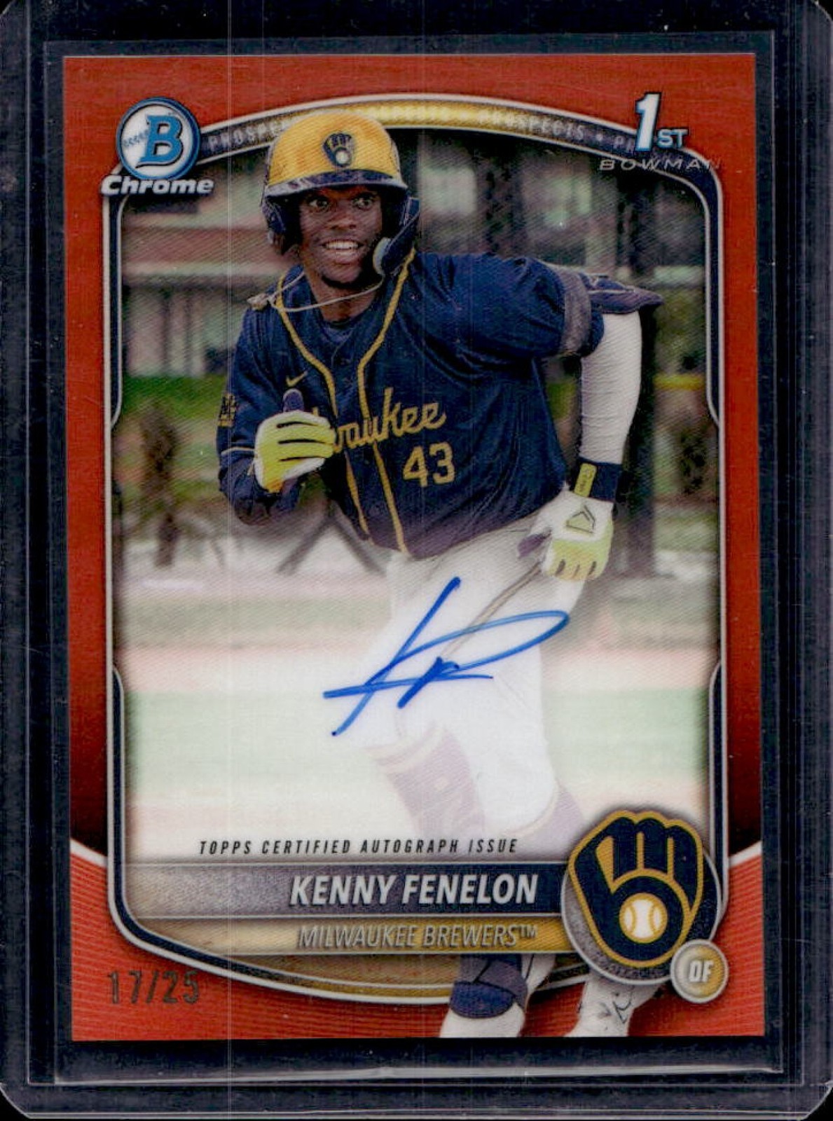2025 Bowman Chrome Kenny Fenelon Auto Orange Refractor 1st #17/25