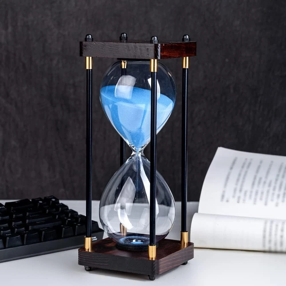 Large Sand Timer, Hourglass Timer 60 Minutes,Vintage Wooden Hour Glass Timer,Mod