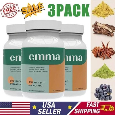 1-3 Pack Emma Gut Health Supplement 180 Capsules for Bloating Relief & Leaky Gut