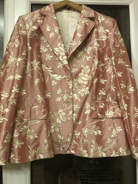 Women Diane Von Furstenberg Blazer Beige Silk 46 /