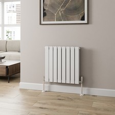 Image of Designer Radiator Horizontal White Flat Panel Rads Double Panel 600x608mm
