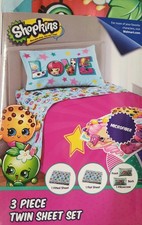 Shopkins 3 piece Love Twin Sheet Set Brand New Microfiber