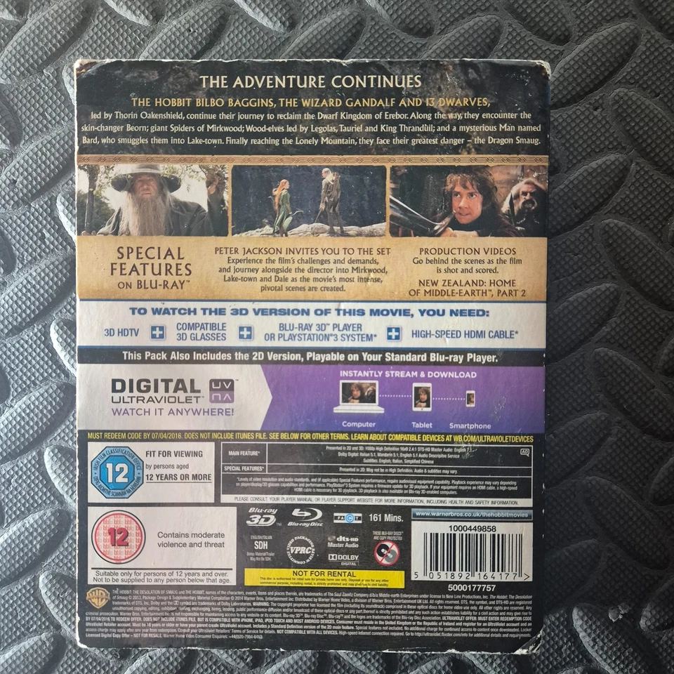 The Hobbit: The Desolation of Smaug [UltraViolet] [3D] (DVD/Blu-ray 3D/Blu-ray, - Image 2 of 4