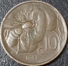 ITALIA MONETA 10 CENTESIMI 1936 CIRCOLATA