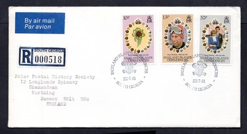 Falkland Island Dependencies - 1981 Royal Wedding Registered First Day Cover
