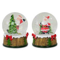 Led Schneekugel Weihnachtsmann Santa (2Er Set) - Weihnachtsdeko SchneegestöBer
