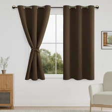 DWCN Blackout Curtains for Bedroom with Tiebacks - Room Darkening Privacy Gromme