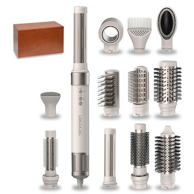 Cecotec Heißluft-Haartrockner, Styler und Glätter mit 12 Aufsätzen Coanda-Techno