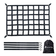 Surmountway Heavy Duty Cargo Net - 66" x 50", 1100LBS Capacity, Adjustable Ca...